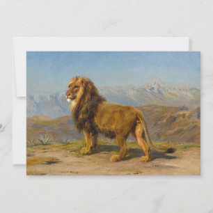Leão em uma paisagem montanhosa Rosa Bonheur