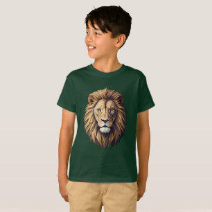Leão Geométrico Regal - Camisa T De Arte Mosaica