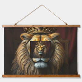 Leão majestoso com tapeçaria coroa | Selva Real K