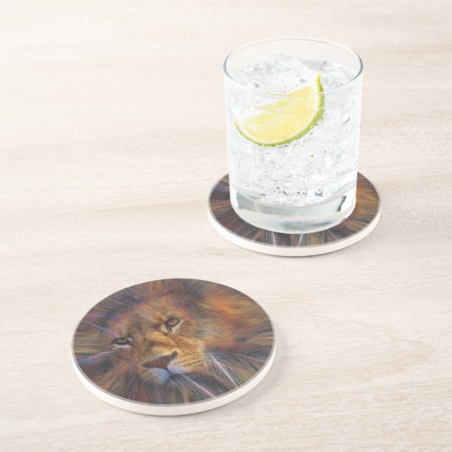 Leão na Porta copos de Gallery Sandstone (Lateral)