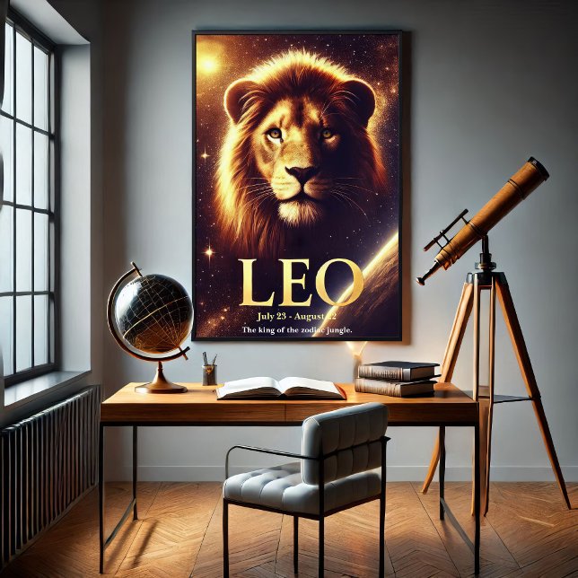 Leão, o Poster Celestial do Leão Zodíaco (Criador carregado)