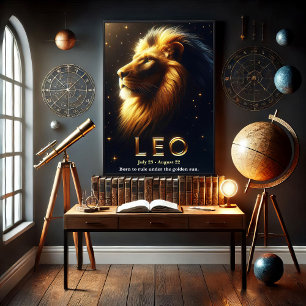 Leão, o Poster Celestial do Leão Zodíaco