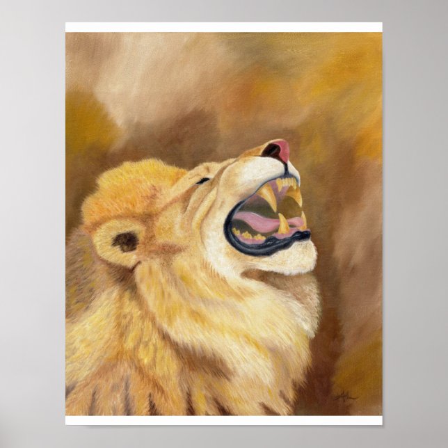 Leão ruivo castanho impressão 11"x14" (Frente)