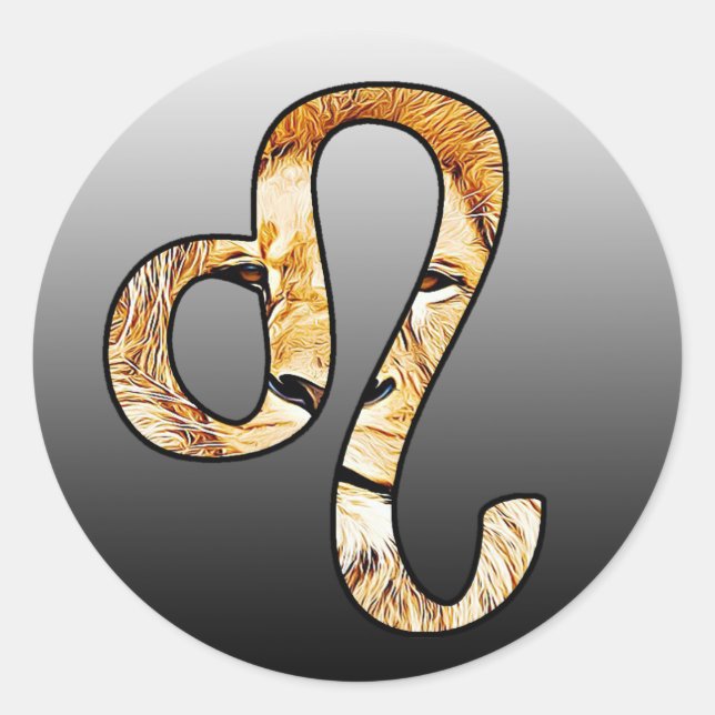 Leão - Sinal de Horoscópio - Adesivos (Frente)