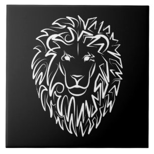 Leão Tribal Negro e Branco