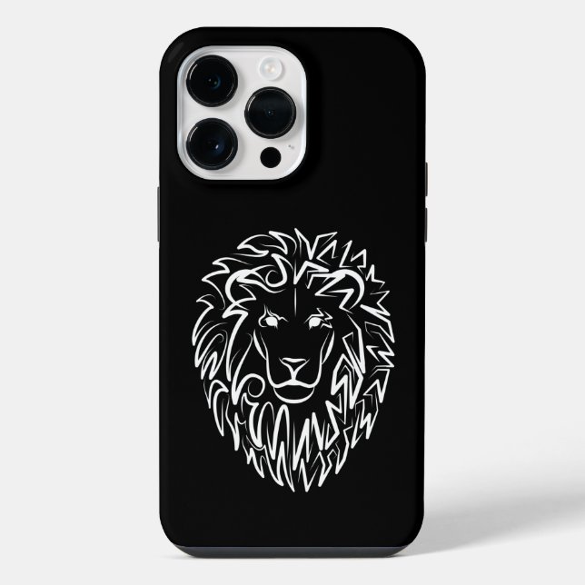 Leão Tribal Preto e Branco (Verso)