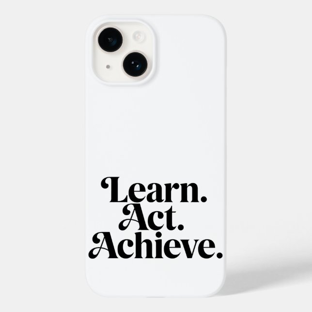 "Learn. Act. Achieve." - Art Typographique Minimal (Verso)