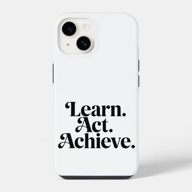 "Learn. Act. Achieve." - Art Typographique Minimal (Verso)
