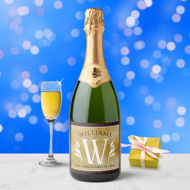 Leather Leaf & Vintage Paper Surname Motto (Criador carregado)