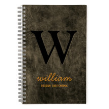 Leather Monogramo - dourado preto