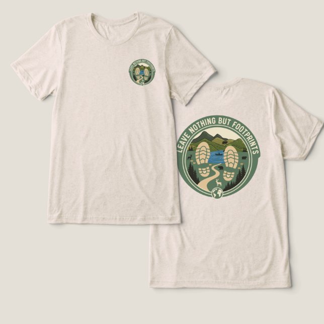 Leave Nothing But Footprints – Eco-Friendly Hiking (Design Frente e Verso)