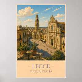 Lecce, Italy – Vintage Travel Poster