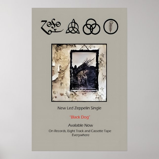 Led Zeppelin Four 1971 Promo Poster Print 1 (Frente)