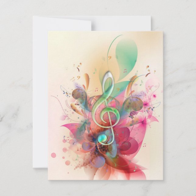 Legal aquarelas trible clef music notes swirings (Frente)