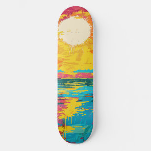 Legal Beach Sunshine Pink e Orange Skateboard