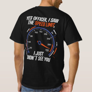 Legal Camiseta de carro com limite de velocidade e