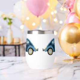 legal carro retrô azul com algemas