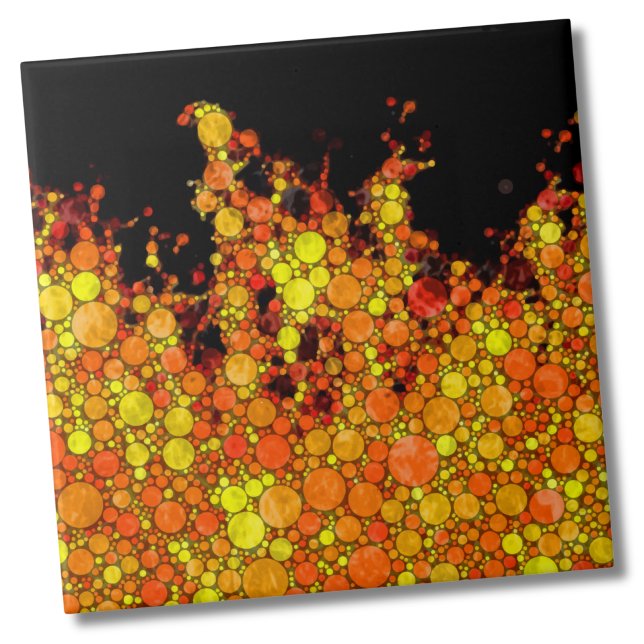 Legal chamas de incêndio pretas (Bright Modern Abstract Black Yellow Fire Flames Ceramic Tile)