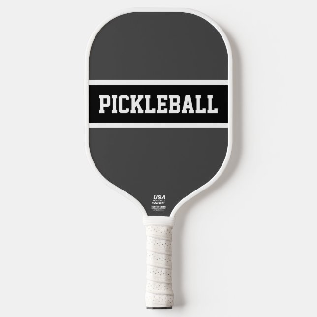 Legal Cinza desportiva Black PICKLEBALL Texto Stri (Front)