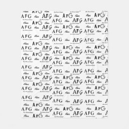 legal cobertor branco com padrão de nomes pretos