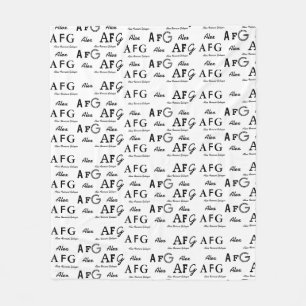 legal cobertor branco com padrão de nomes pretos