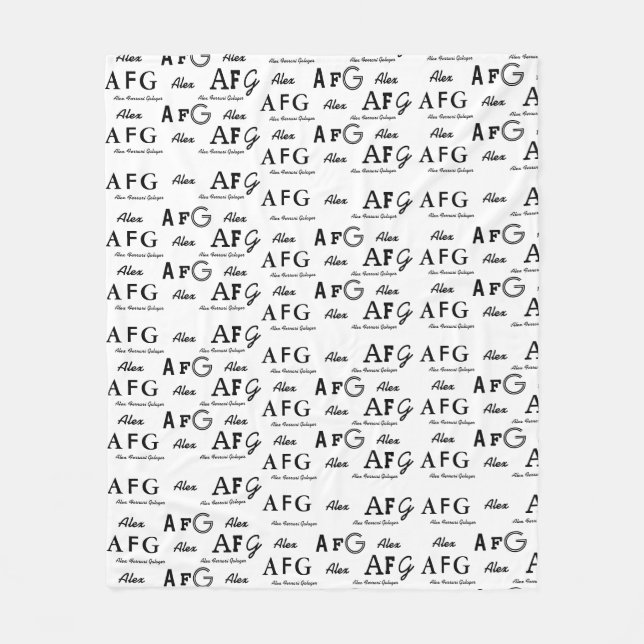 legal cobertor branco com padrão de nomes pretos (Frente)