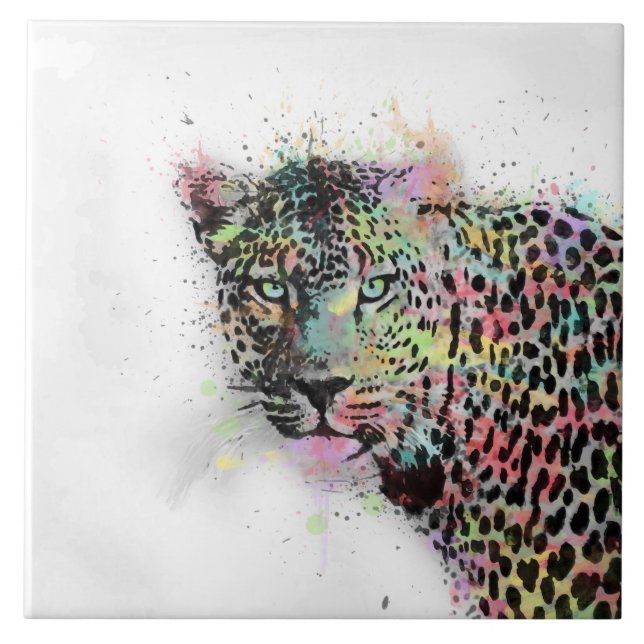 Legal cor-de-água de animais leopardo, pintura (Frente)