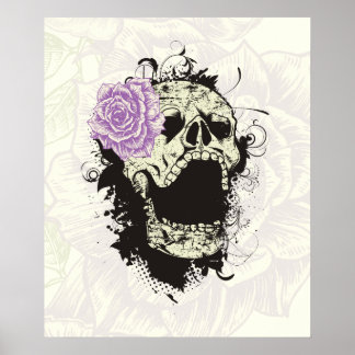 Legal crânio gótico e poster rosa púrpura personal