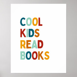 Legal crianças leem livros coloridos poster