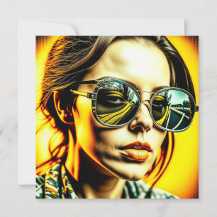 Legal-dama nos óculos de sol Reflexão de uma estra