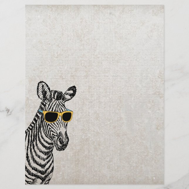 Legal desenho de zebra engraçada e engraçada com ó (Frente)
