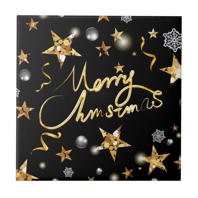 Legal Douradas estrelas negras luxuosas e metalófo (Frente)