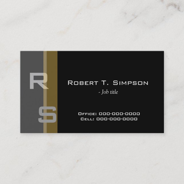 legal, elegante cartão de visita preto simples (Frente)