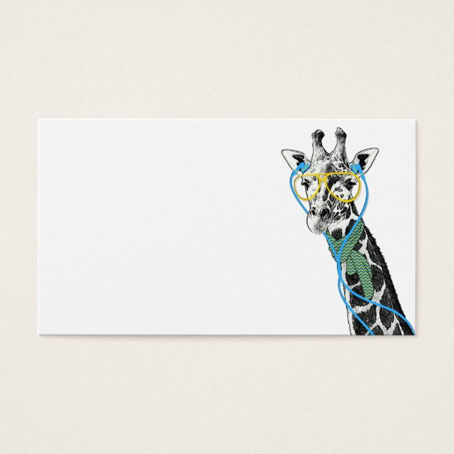 Legal girafa engraçada com óculos, fones (Frente)