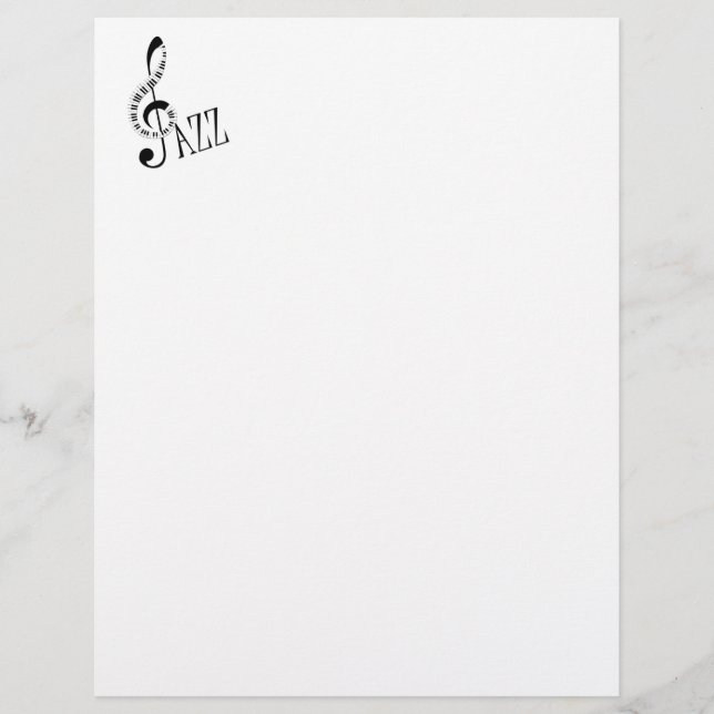 Legal Jazz Music Stationery Paper (Frente)