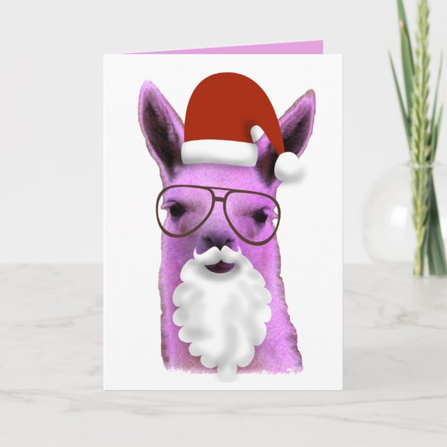Legal Lama de Natal Rosa! Cartão de Natal (Frente)