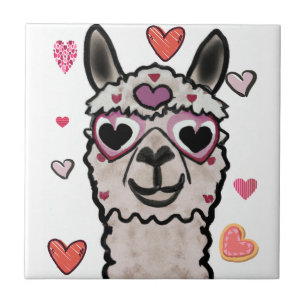 Legal Llama com óculos cardíacos