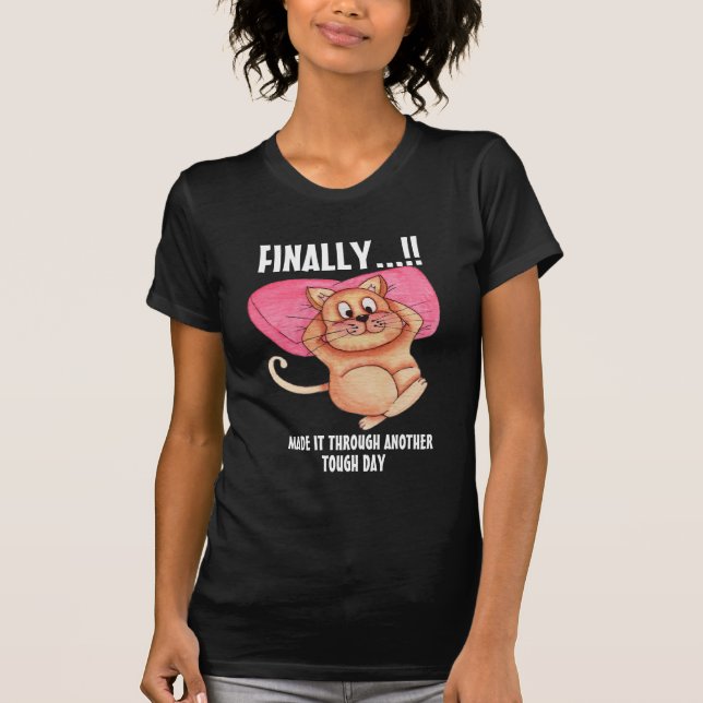 Legal Mamãe Gato Duro Dia Engraçado Camisas De Gat (Frente)