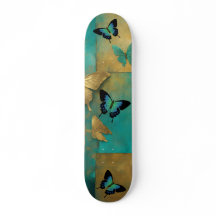 Legal Mancha do Skate da Borboleta Teal, Grunge