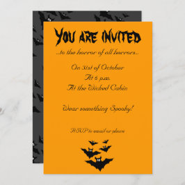 Legal morcegos voadores bonitos Halloween Convite 