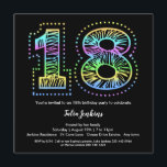 Legal no Convite de aniversário Black 18th<br><div class="desc">O número 18 em uma fonte louca cheia de cores legal e brilhantes POP num fundo preto. Um convite de aniversário incrível para um aniversário incrível. Veja mais no Zigglets aqui no Zazzle.</div>