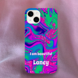 Legal, personalizado, Groovy rosa, cor-de-rosa
