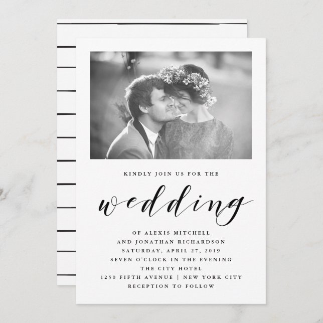 Legenda | Convite para casamento com fotografia (Frente/Verso)