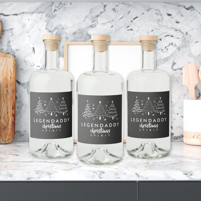 Legendaddy presente de natal para minimalista Pai (legendaddy christmas spirit bottle label)