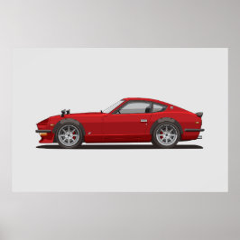 Legendário Pôster Vermelho Clássico 240z Fairlady