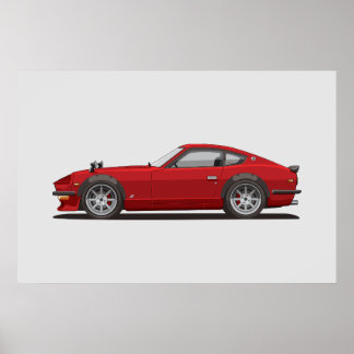 Legendário Pôster Vermelho Clássico 240z Fairlady 