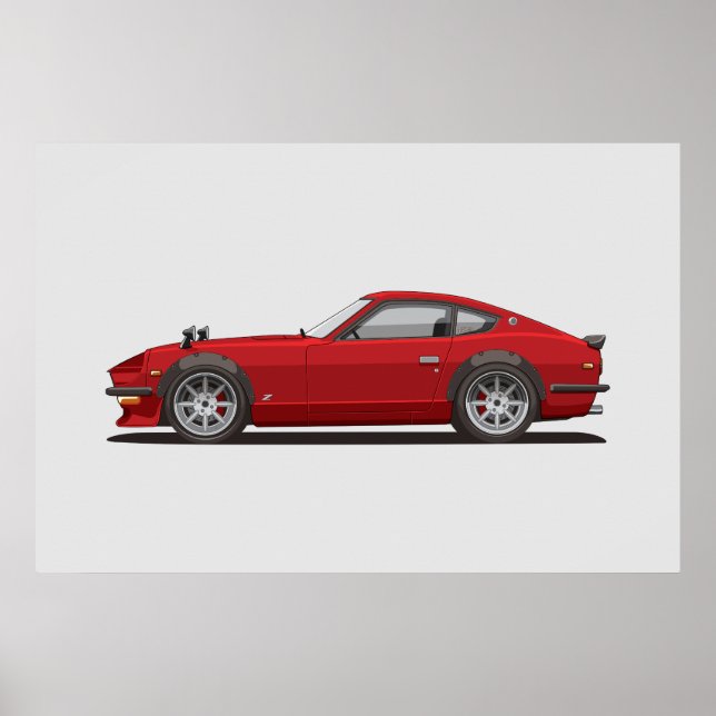 Legendário Pôster Vermelho Clássico 240z Fairlady  (Frente)