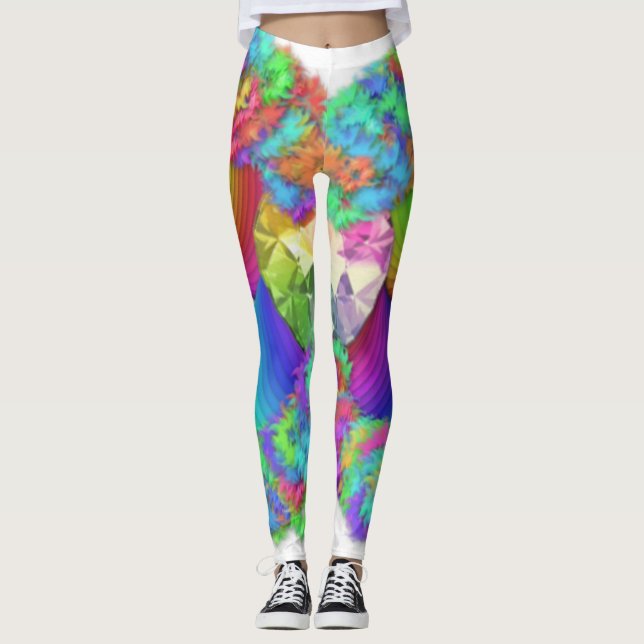 Legging פּ וּ רִ י Máscara de Purim Vashti rainha floral (Frente)