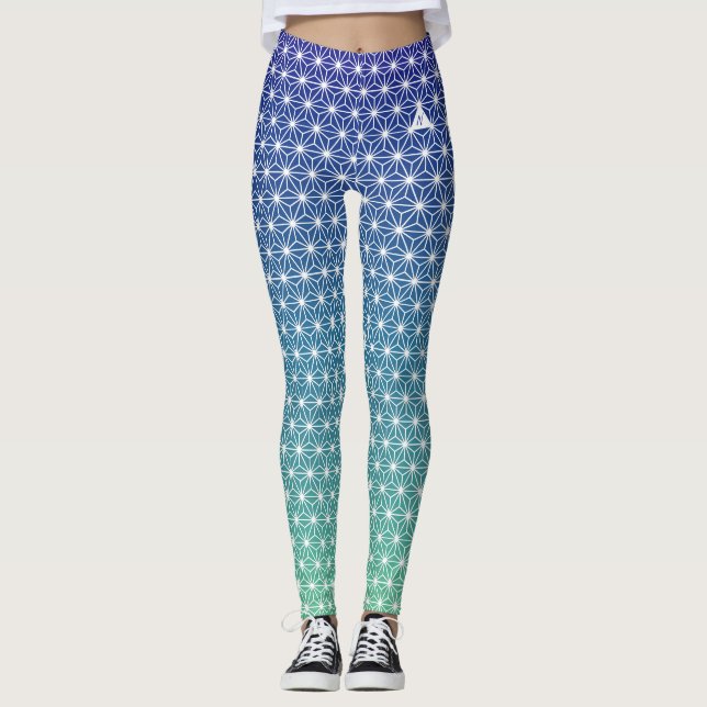 Legging 麻 の 葉 ASANOHA | Padrão KIMONO tradicional japonês (Frente)