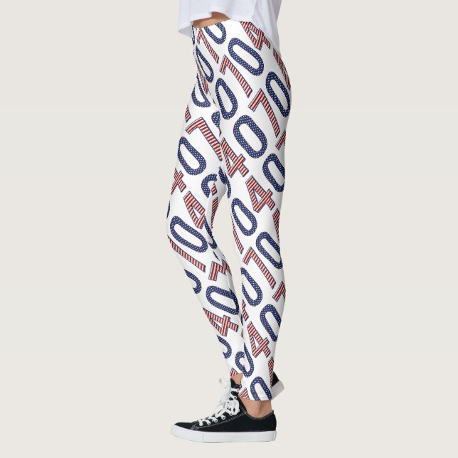 Legging 0704 Estrelas e Stripes EUA Números 4 de julho (Esquerda)